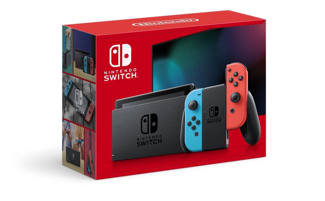 Nintendo HADSKABAH Switch with Neon Blue
and Neon Red JoyCon