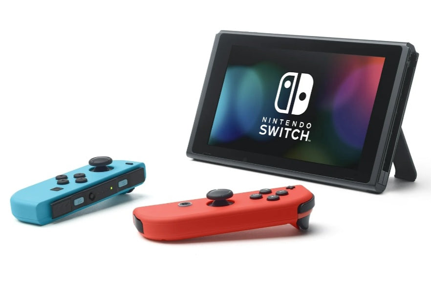 Nintendo HADSKABAH Switch with Neon Blue
and Neon Red JoyCon